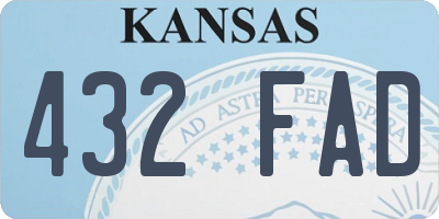 KS license plate 432FAD