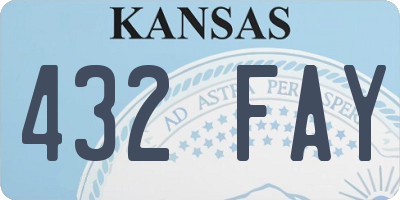 KS license plate 432FAY