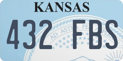 KS license plate 432FBS