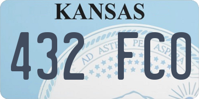 KS license plate 432FCO