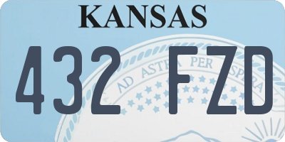 KS license plate 432FZD