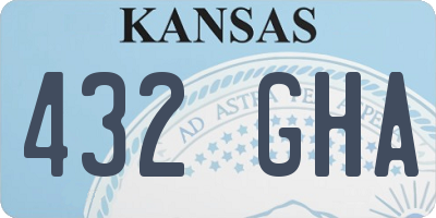 KS license plate 432GHA