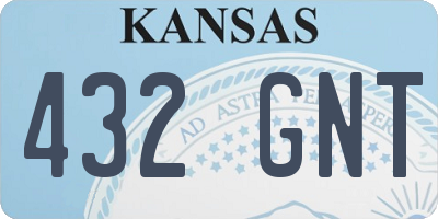 KS license plate 432GNT