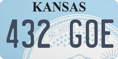 KS license plate 432GOE