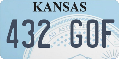 KS license plate 432GOF