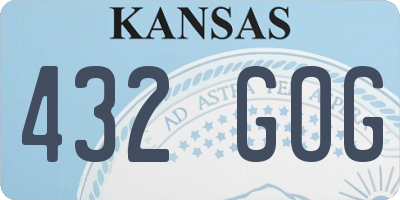 KS license plate 432GOG
