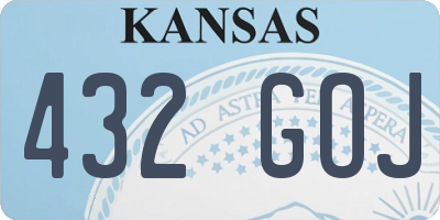 KS license plate 432GOJ
