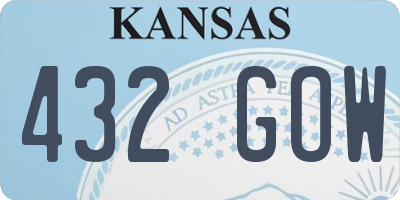 KS license plate 432GOW