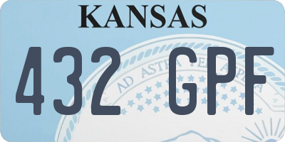 KS license plate 432GPF