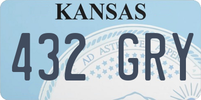 KS license plate 432GRY