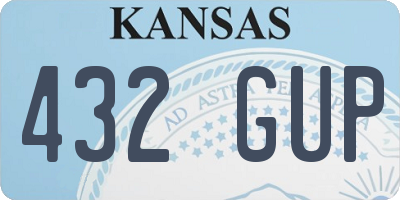 KS license plate 432GUP