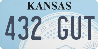 KS license plate 432GUT