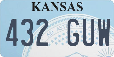 KS license plate 432GUW