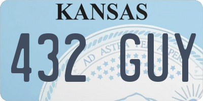 KS license plate 432GUY