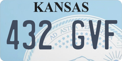 KS license plate 432GVF