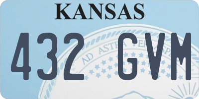 KS license plate 432GVM