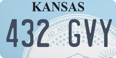 KS license plate 432GVY