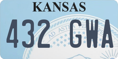 KS license plate 432GWA