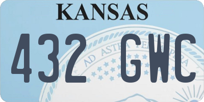 KS license plate 432GWC