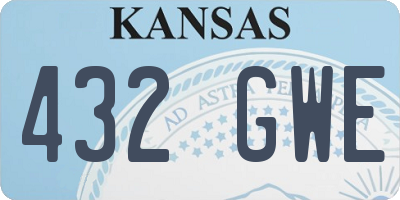 KS license plate 432GWE