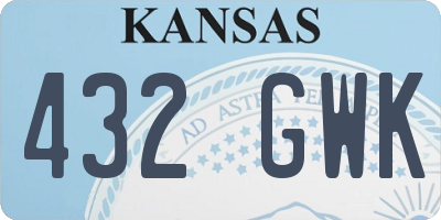 KS license plate 432GWK