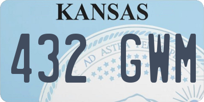 KS license plate 432GWM