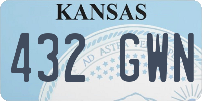 KS license plate 432GWN