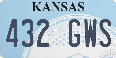 KS license plate 432GWS