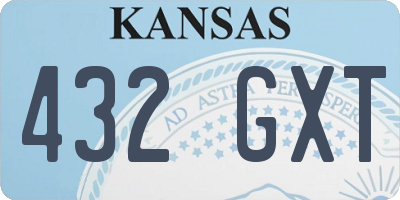 KS license plate 432GXT