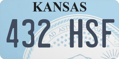 KS license plate 432HSF
