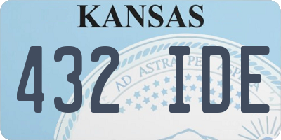 KS license plate 432IDE