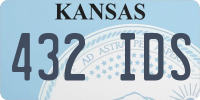 KS license plate 432IDS