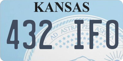 KS license plate 432IFO