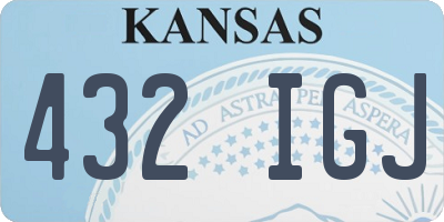 KS license plate 432IGJ