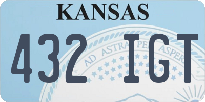 KS license plate 432IGT