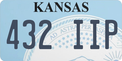 KS license plate 432IIP