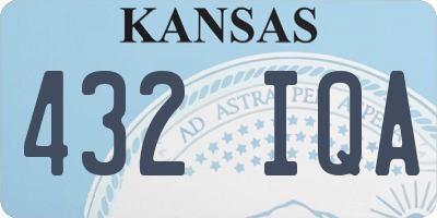 KS license plate 432IQA