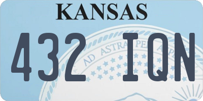 KS license plate 432IQN