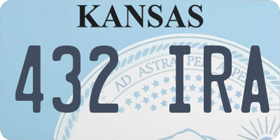 KS license plate 432IRA