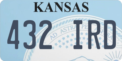 KS license plate 432IRD