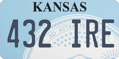 KS license plate 432IRE
