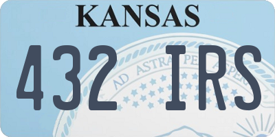 KS license plate 432IRS