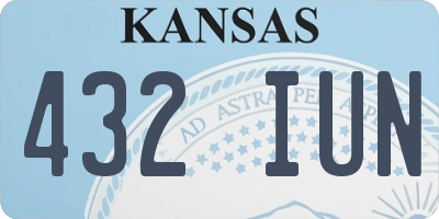 KS license plate 432IUN