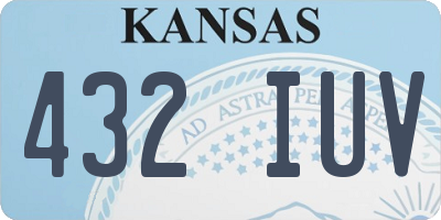 KS license plate 432IUV
