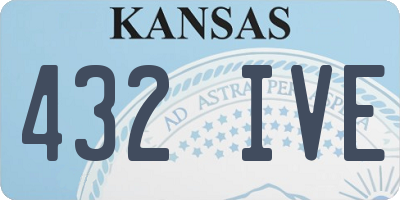 KS license plate 432IVE