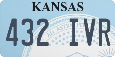 KS license plate 432IVR