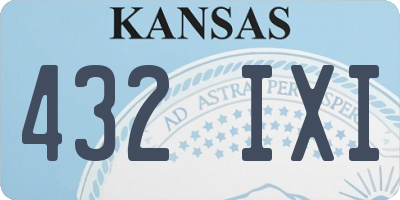 KS license plate 432IXI