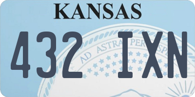 KS license plate 432IXN