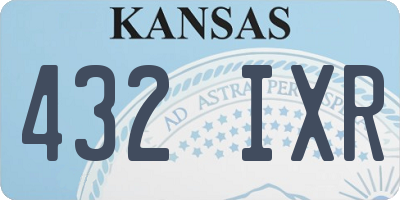 KS license plate 432IXR