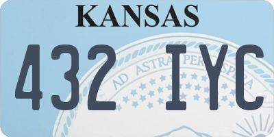 KS license plate 432IYC